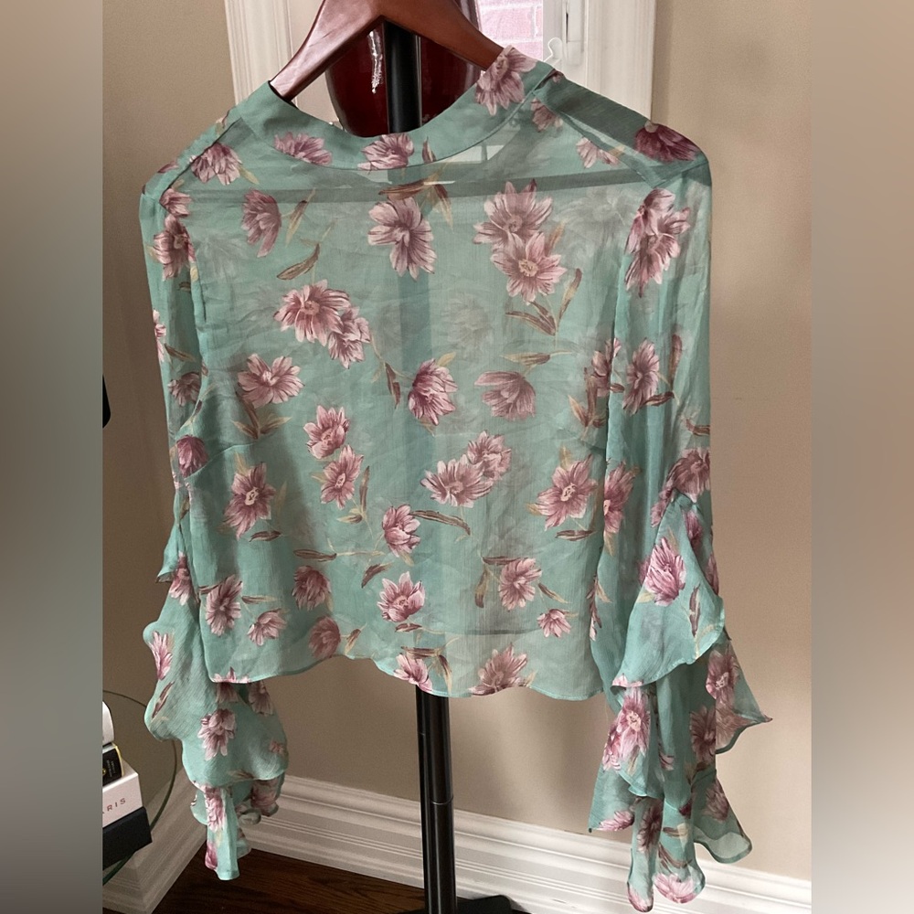 Forever 21 Sheer Floral Blouse